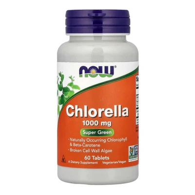 NOW Foods Chlorella 1000mg Super Green 60 Tablets