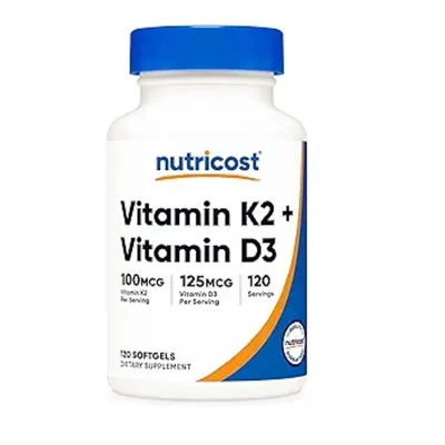 Nutricost Vitamin K2 + Vitamin D3 100mcg 125mcg 120 Softgels