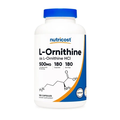 Nutricost L-Ornithine HCl 500mg 180 Capsules
