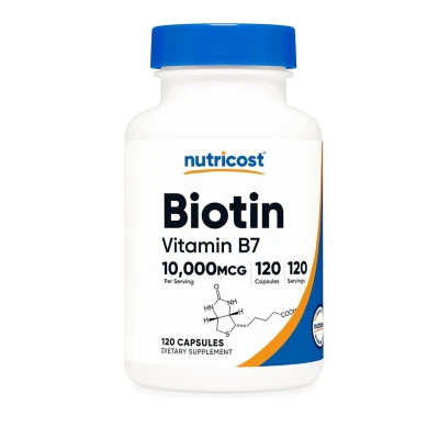 Nutricost Biotin (Vitamin B7) 10000mcg 120 Capsules