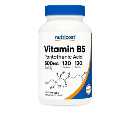 Nutricost Vitamin B5 (Pantothenic Acid) 500mg 120 Capsules