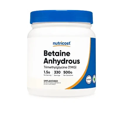 Nutricost Betaine Anhydrous (TMG) 1.5g 500g Powder