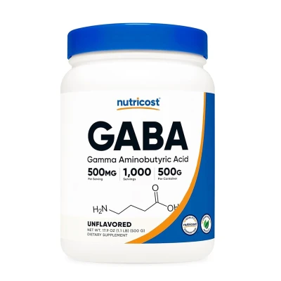 Nutricost GABA (Gamma Aminobutyric Acid) 500mg 500g Powder