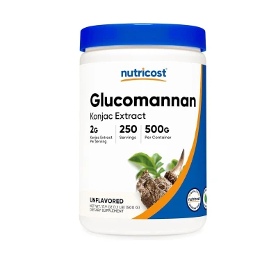 Nutricost Glucomannan (Konjac Extract) 2g 500g Powder