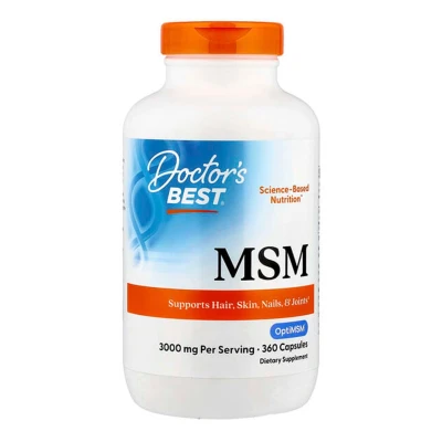 Doctor's Best MSM with OptiMSM 360 Capsules (3000 mg per Capsule)