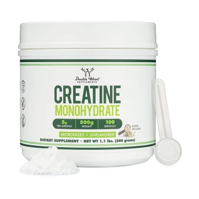 Double Wood Suplement Creatine Monohydrate 500g 5g 100 Powder