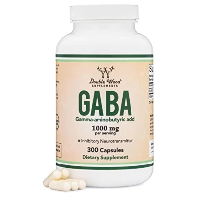 Double Wood Suplement GABA Gammma-aminobutyric acid 1000mg 300 Capsule