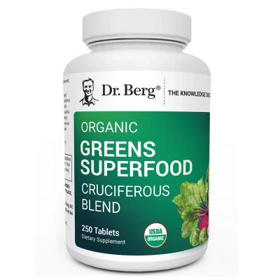 Dr. Berg Organic Greens Superfood Cruciferous Blend 250 Tablets