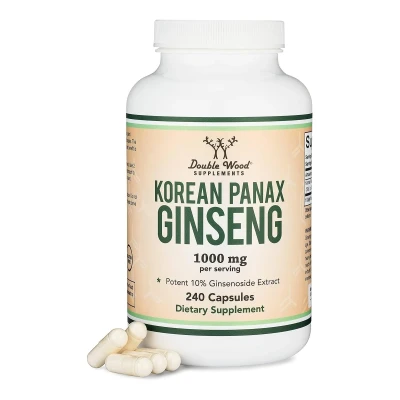 Double Wood Suplement Korean Panax Ginseng 1000mg Per Serving 240 Capsule