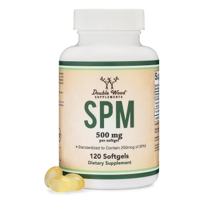 Double Wood Supplement SPM (Pro Resolving Mediators) 500mg per Softgel 250 mcg 120 Softgels