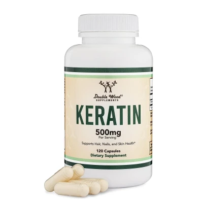 Double Wood Supplement Keratin 500mg Per Serving 120 Capsules