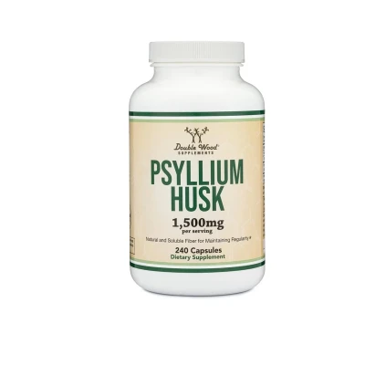 Double Wood Supplement Psyllium Husk 1500mg Per Serving 240 Capsules