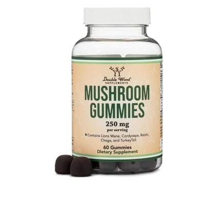 Double Wood Supplement Mushroom Gummies 250mg Per Serving 60 Gummies