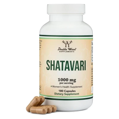 Double Wood Supplement Shatavari 1000mg Per Serving 180 Capsules