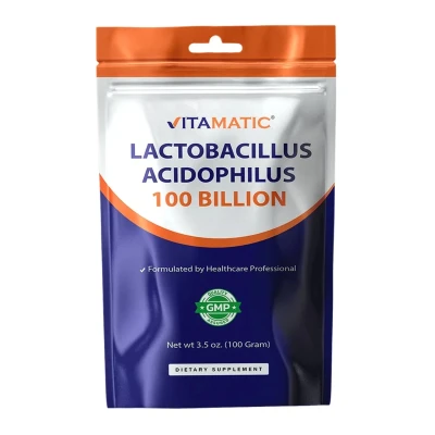Vitamatic Lactobacillus Acidophilus 100 Billion per Net wt 3.5 oz (100 Gram)