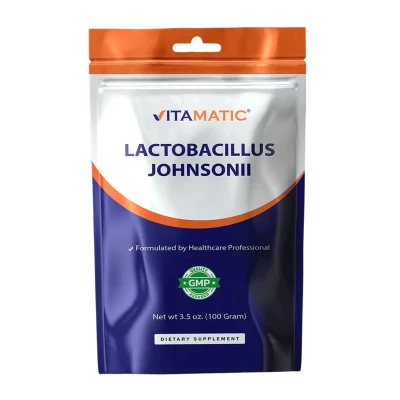 Vitamatic Lactobacillus Johnsonii Probiotic Powder Digestive Health Support 100 Gram 100 Servings 3.5 OZ
