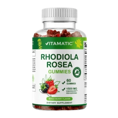 Vitamatic Rhodiola Rosea Gummies Mixed Berry Flavor 1500 Mg 60 Gummies