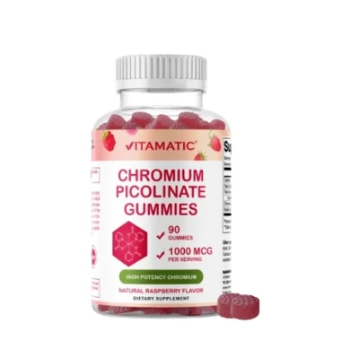 Vitamatic Chromium Picolinate Natural Raspberry Flavor 1000 mcg 90 Gummies