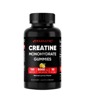 Vitamatic Creatine Monohydrate 5000mg Natural Lemon Flavor 150 Gummies