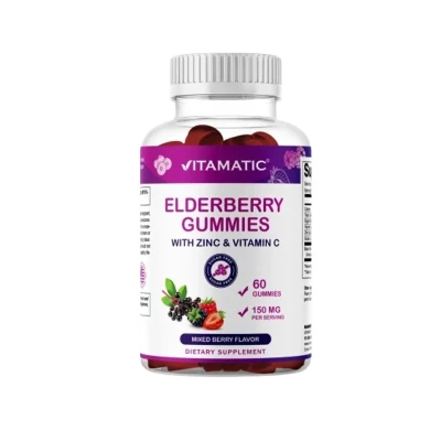 Vitamatic Elderberry Gummies Mixed Berry Flavor 150mg 60 Gummies