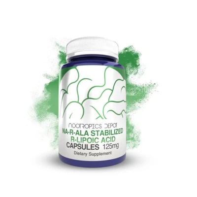 Nootropics Depot NA-R-ALA Stabilized R-Lipoic Acid 125mg 180 Capsules