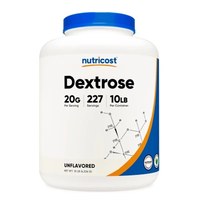 Nutricost Dextrose Powder 10 lb (20g) Unflavoured 227 Serving