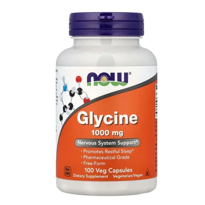 NOW Foods Glycine 1000mg Nervous System Support 100 Veg Capsules