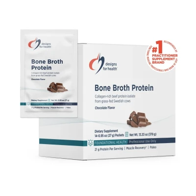 Bone Broth Protein Designs For Health Chocolate Flavor 0.95Oz (27g) Powder