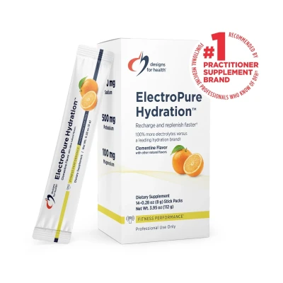 ElectroPure Hydration Designs For Health Clementine Flavor 3.95 oz 112g 500mg Stick Packs