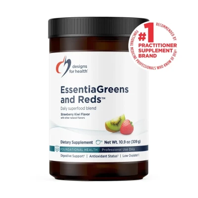 Designs For Health Essentiagreens And Reds Strawberry 10.9 Oz 309g Powder