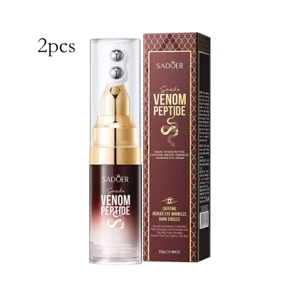 2pcs SADOER Snake Venom Peptide Caffeine Anti Wrinkle Massage Eye Cream Anti Dark Circles Anti-Aging Moisturizing Eyes Skin Care