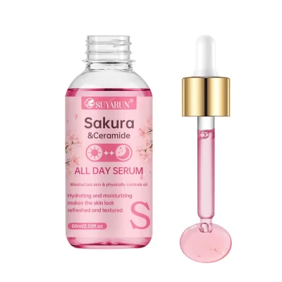2pcs SUYARUN Sakura & Ceramide Essence Serum Anti-Aging Hydrating Facial Treatment for Glowing Skin