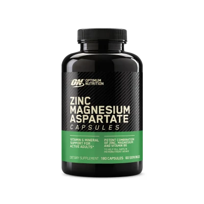 Optimum Nutrition Zinc Magnesium Aspartate Vitamin & Mineral Support for Active Adults 180 Capsules