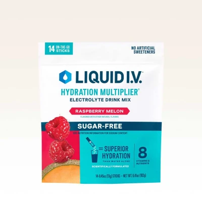 Liquid I.V. Hydration Multiplier Electrolyte Drink Mix Raspberry Melon Powder Drink Mix 14 Packs 182g