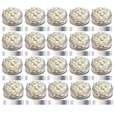 20pcs Ginseng Essence Capsules, Moisturizing and Firming Essence Serum, Contains Squalane, Niacinamide, Vitamin E, Retinol, Deep Hydration (0.34Gx30 Capsules)/Bottle-1 Bottle