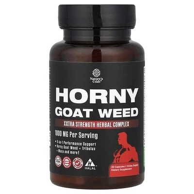 Nature's Craft - Horny Goat Weed | Xxtra Strength Herbal Complex | 20 Capsules