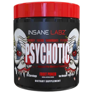 Insane Labz Psychotic Pre Workout Fruit Punch Powder 215g