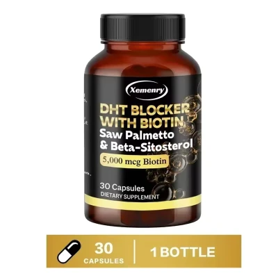 Saw Palmetto Extract Capsules Prostate Health Supplement DHT Blocker Hair Growth for Mens Help Normal Urination Frequency
