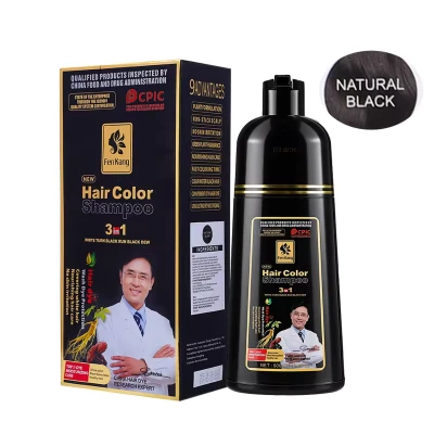 3 in 1 Black Hair Dye Shampoo for Gray Hair Home Herbal Hair Coloring Cream for Men Women Cover White Nourishing Formula 500ml