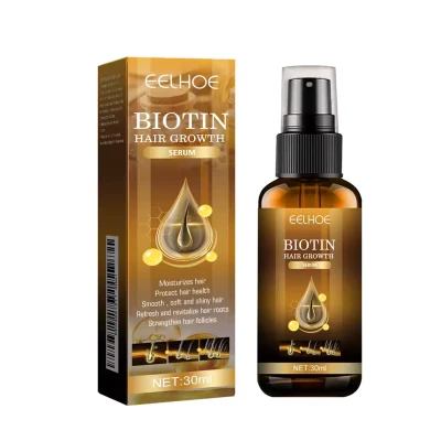 EELHOE Biotin Hair Spray For Man Women 30ml Hair Growth Repair Damage Restore Oil Scalp Repair Serum Spray Thicken Hair Care