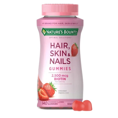 Nature's Bounty Hair Skin & Nails 2500 Mcg of Biotin 140 Gummies