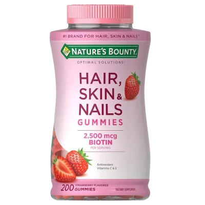 Nature's Bounty Hair Skin & Nails 2500 Mcg of Biotin 200 Gummies