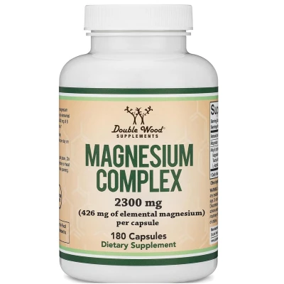 Double Wood Supplements Magnesium Complex 2300 Mg (426 Mg of Elemental Magnesium) per Capsule 180 Capsules Dietary Supplement