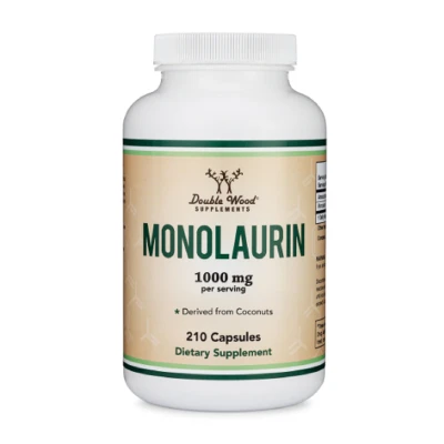 Double Wood Supplements Monolaurin 1000 Mg per Serving Derived from Coconuts Dietary Supplement 210 Capsules