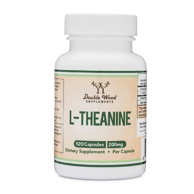 Double Wood Supplements L-Theanine 120 Capsules 200mg Dietary Supplement