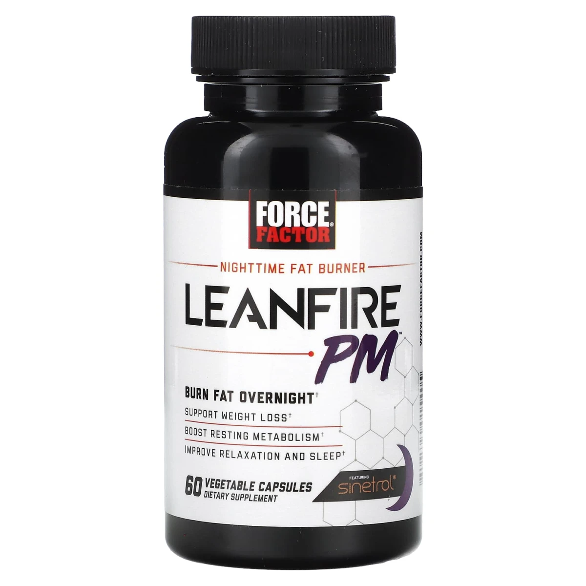 Force Factor LeanFire PM Night-time Fat Burner 60 Vegetable Capsules image 1