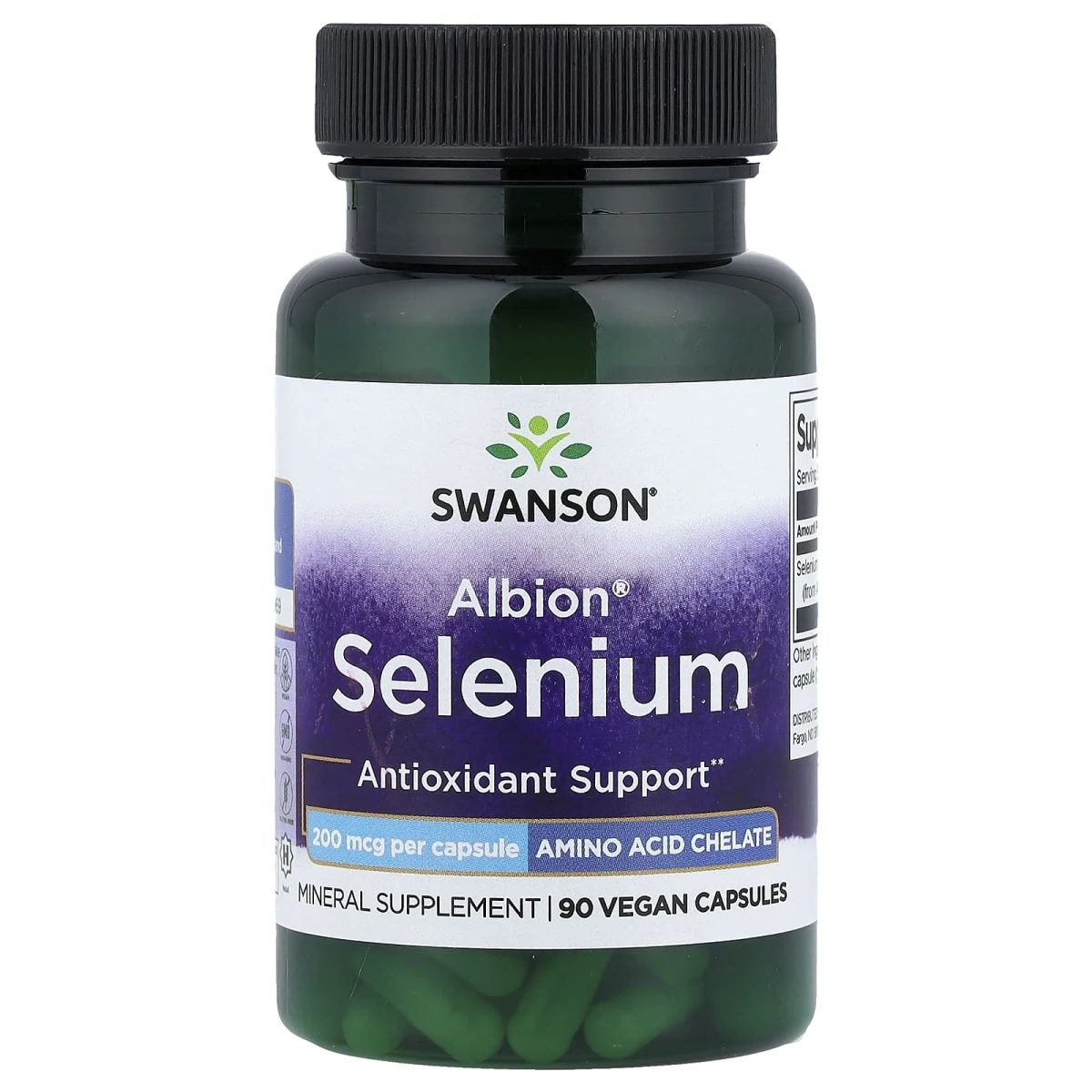 Swanson Albion Selenium Antioxidant Support 200mcg 90 Vegan Capsules image 1