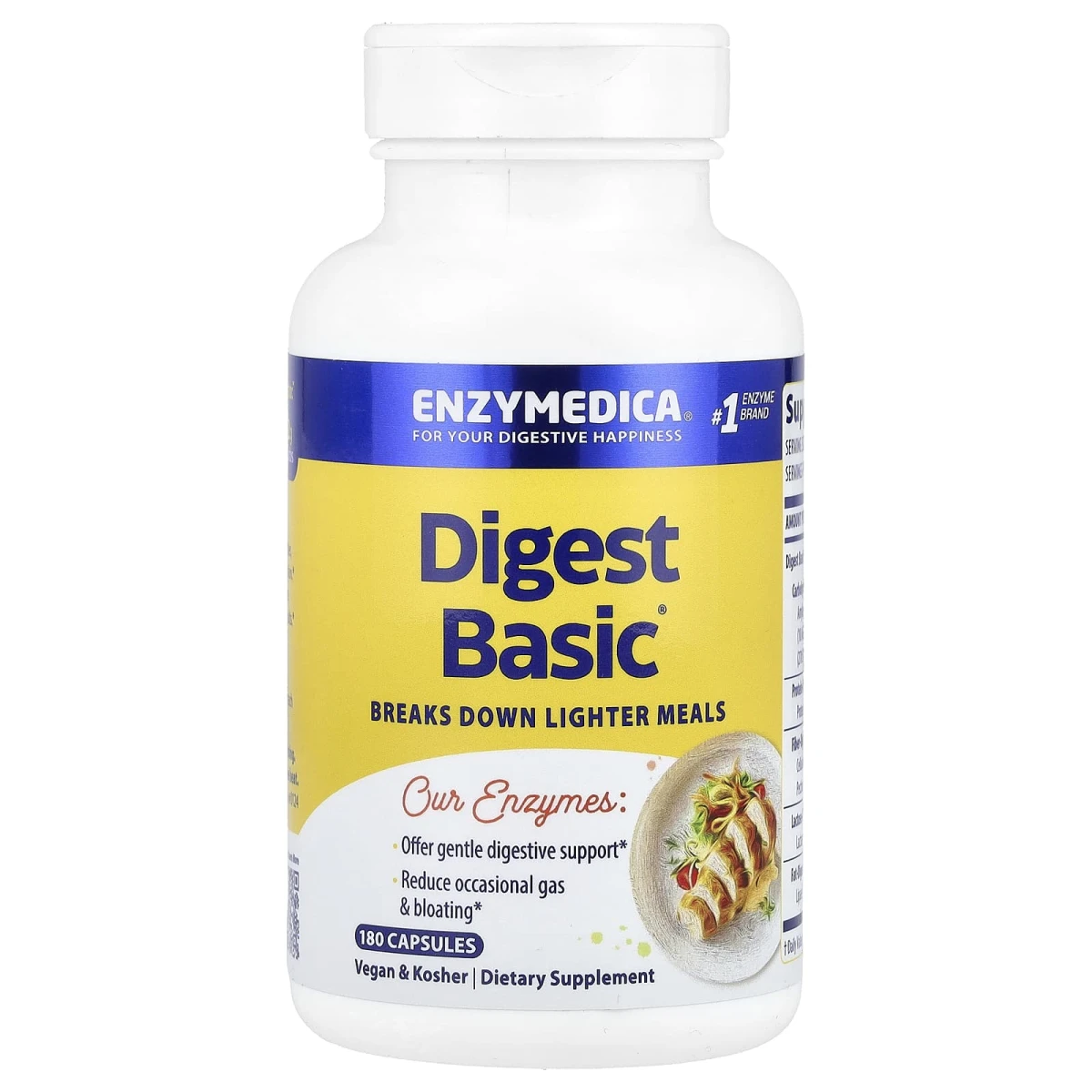 Enzymedica Digest Basic Offer Gentle Digestive Support 180 Capsules image 1
