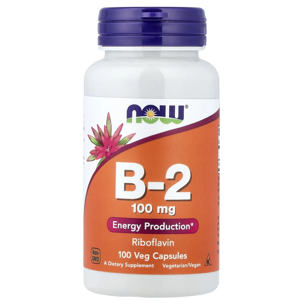NOW Foods B-2 100mg Energy Production Riboflavin 100 Veg Capsules image 1