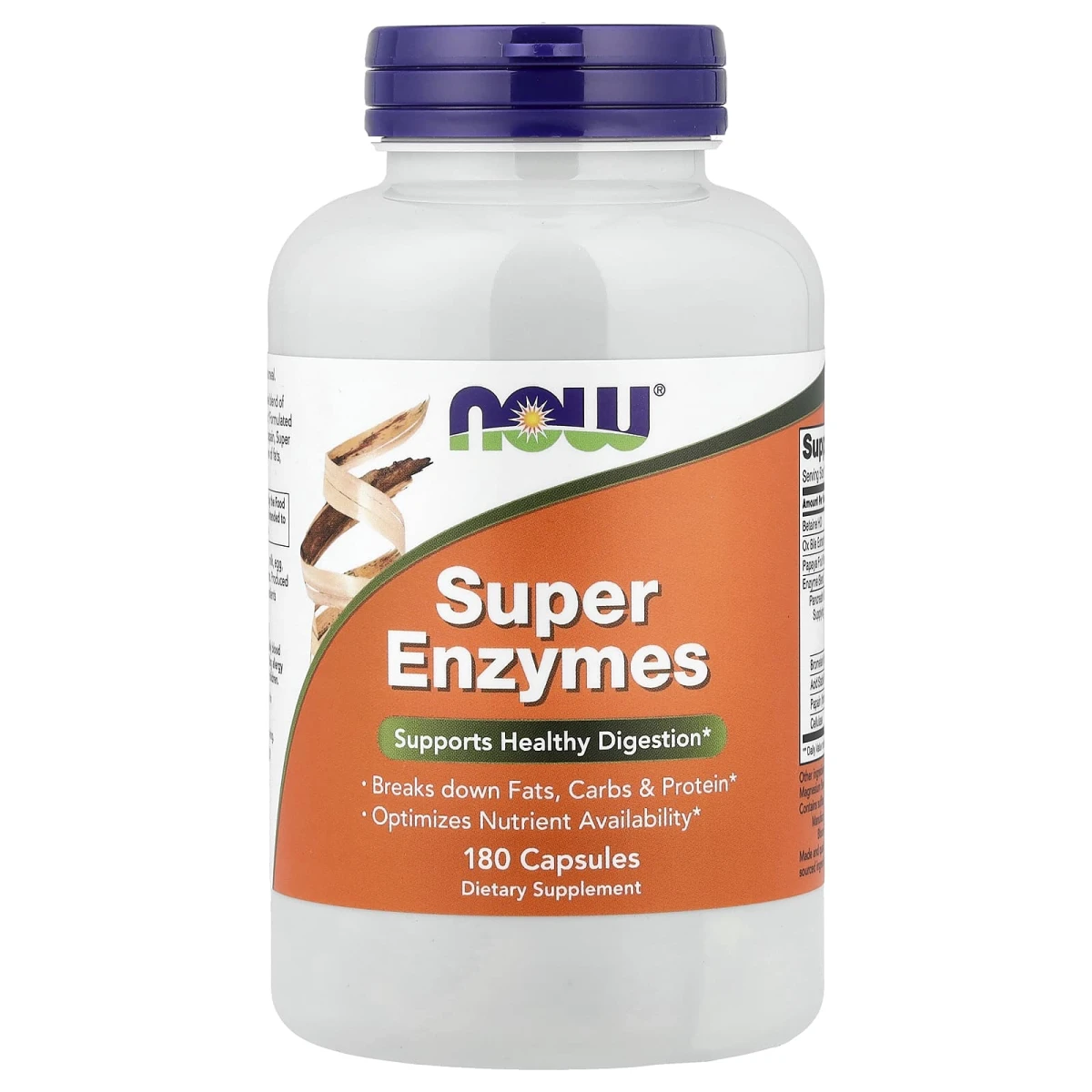 NOW Foods Super Enzymes Supports Healthy Digestion Protein 180 Capsules image 1